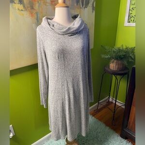 Cowl neck sweater dress